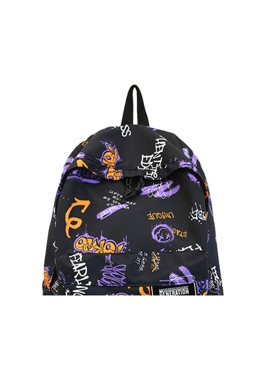 Suntek Graffiti Sırt Çantası Dizüstü Bilgisayar Günlük Siyah
