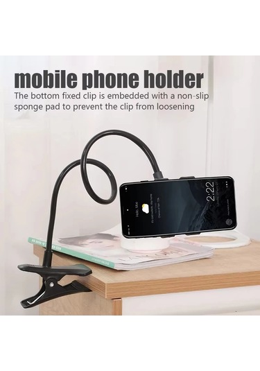 Evrensel Cep Telefonu Tutucu Esnek Tembel Tutucu Ayarlanabilir Açık Gri