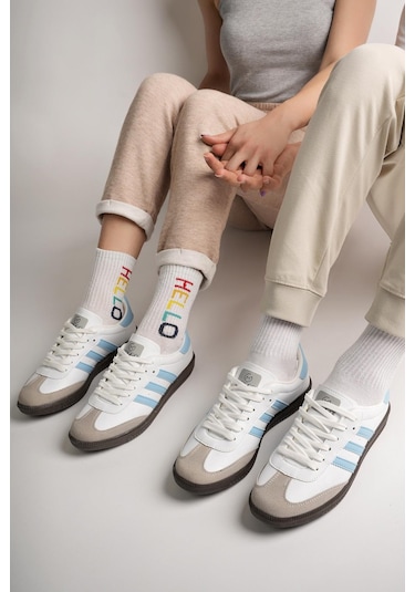 Muggo Jabbar Unisex Ortopedik Günlük Garantili Bağcıklı Yürüyüş Koşu Sneaker Spor Ayakkabı Mavi