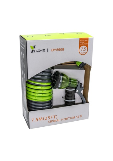 Daye 5908 Bahçe Sulama İçin Spiral Hortum Seti 7.5 Metre