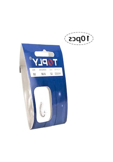 Ebitda 10 Adet Yüksek Karbon Çelik Olta Kancası - 20 Cm Misina - Balıkçılık İçin Uygun