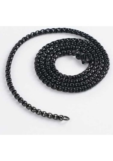 Maoyaya Çelik Kolye, Titanyum Çelik 2.5mm X 60cm U Şekil, Moda Aksesuarı Heız-0219 Siyah