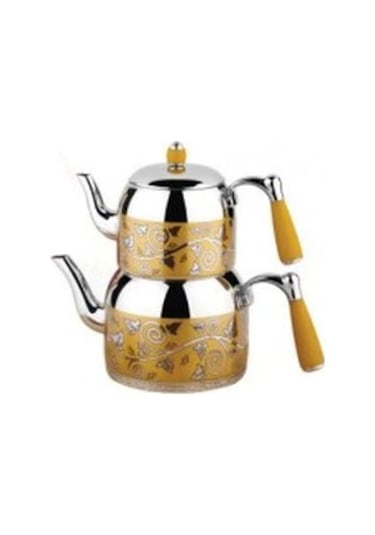 Özkent Armine Mini-Orta-Mega Boy Yaldızlı Çaydanlık Mega Sarı