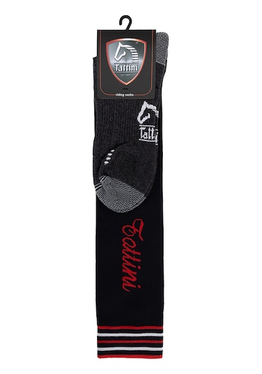 Tattini Unisex Tekstil Siyah Binici Çorap 990 Functıonal Socks Y26 Black/red