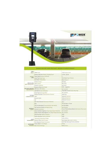 Pwr Busıness Evc 22 Kw Type2 Kablolu