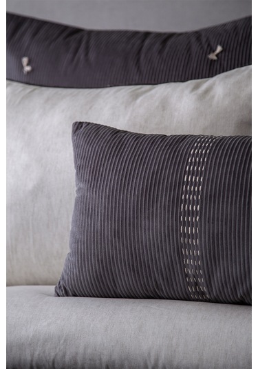 Apricitas Home Aristo Gray %100 Pamuk Saten Çarşaflı Yatak Örtüsü Seti Gri