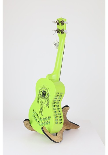gözyaşı siyah ukulele akor cetveli tablosu stickeri etiketi