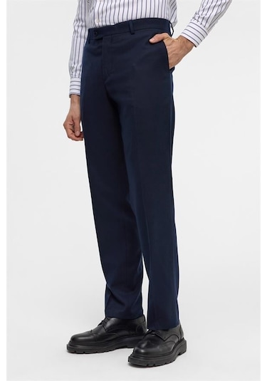 Süvari Lacivert Regular Düz Pantolon Lacivert