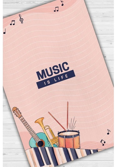 Homshtag Hayatım Müzik Art Müzik Halısı Müzik Sever Halısı Çok Renkli