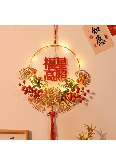 Geeroyoo 2025 Dıy Işıklandırmalı Yılbaşı Dekorasyonu - Metal/plastik Çelenk Ve Led Aydınlatma Seti