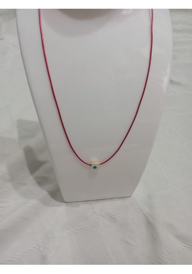 Kırmızı Deri İpli Arkadaş Kolye Takımı Kırmızı