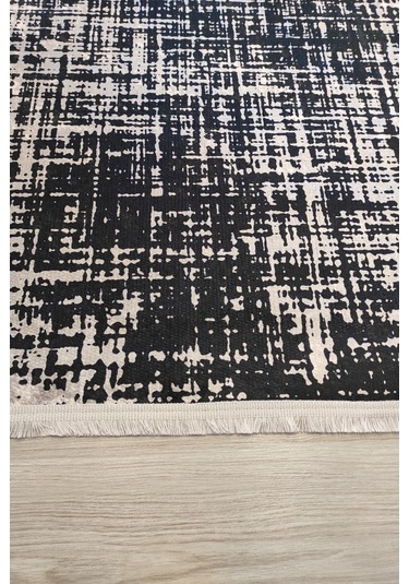 Modern Gri Yıkananabilir Mutfak Halısı Kaymaz Dekoratif Kilim