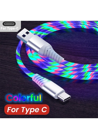 Snapbuy100w Led Parlayan Usb C Kablo Huawei Xiaomi Samsung Uyumlu Hızlı Şarjbej1m