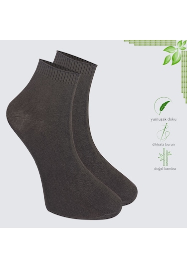 Kral Socks Erkek Bambu Patik Düz Desen 5 Çift Dikişsiz Çorap Seti Çok Renkli