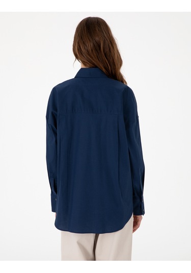 Pierre Cardin Kadın Lacivert Gömlek Desenli 50313596-vr033 Lacivert