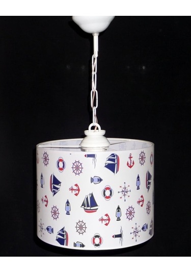 Denizci Pvc Yelkenli Çapa Dümenli Pusula Genç Çocuk Odası Avize