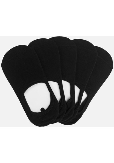 Aytuğ Kadın Penye Babet Çorap 5 Çift Özel Kutulu, Siyah Babet Çorap 31301 Siyah