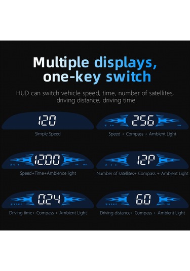 Vkemall G2 Araba Hud Görüntüleyici: Hız, Saat, Yön, Mesafe, Uyku Ve Hız Alarmı, Otomatik Parlaklık, Gps+beidou Çift Mod