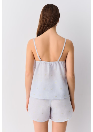 Suwen Pina Şort Pijama Takımı Sh255366671075 Mavi Çizgili Mavi