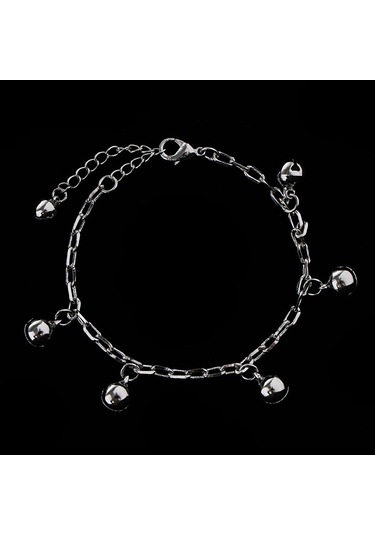 Suntek 22.5 Cm Gümüş Küçük Çan Halhal Bilezik Kadın Gümüş