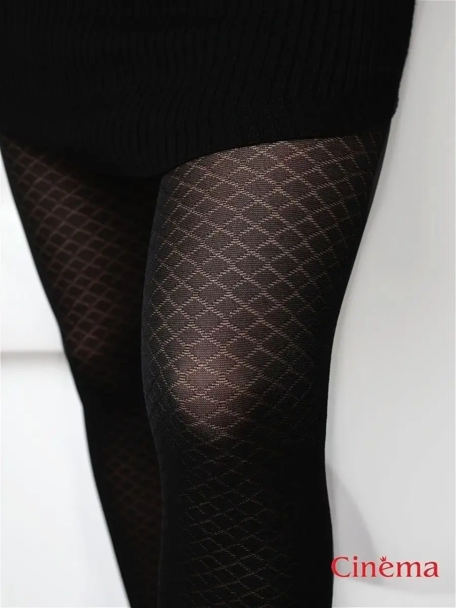 Cinema Mikrofiber Desenli Mevsimlik Külotlu Çorap 11671156 Siyah