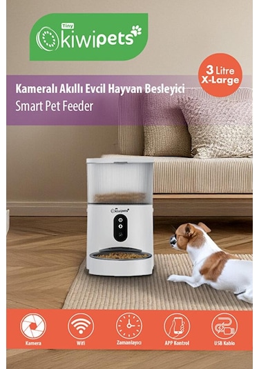 Kiwipets Kpf-10565 Evcil Hayvan Akıllı Kameralı Multifonksiyon Mama Kabı - Smart Pet Feeder