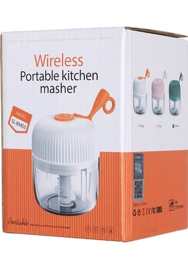 Dancemonkey Cbtx Remax Sl-bm03 Kablosuz Elektrikli Sarımsak Karıştırıcı Akülü Beyaz, Taşınabilir Mutfak Robotu Beyaz
