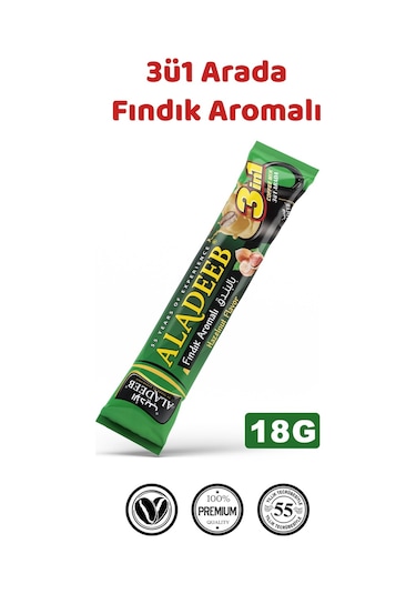 Aladeeb 3'ü 1 Arada Fındık Aromalı Kahve 48 x 18 G
