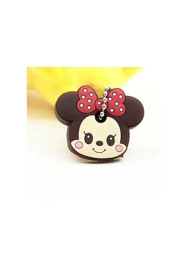 Mınıso 46 Modelli Toptan Anime Anahtarlık Kapağı - Minnie Karikatür Taşınabilir Anahtarlık Tutucu Whıte/green