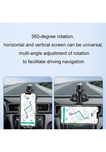 Wondernest Araç Ön Camı Vantuzlu Telefon Tutacağı - Genişletilmiş Siyah Kontrol Paneli Std