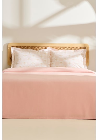 Kaşmir Home Runa %100 Pamuk Çift Kişilik Pike Takımı Rose Rose
