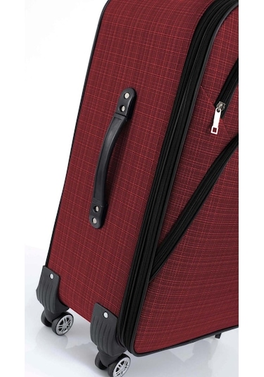 Gedox Büyük Ve Orta Boy Valiz Seti 4 Teker Kumaş Valiz Bordo 1081