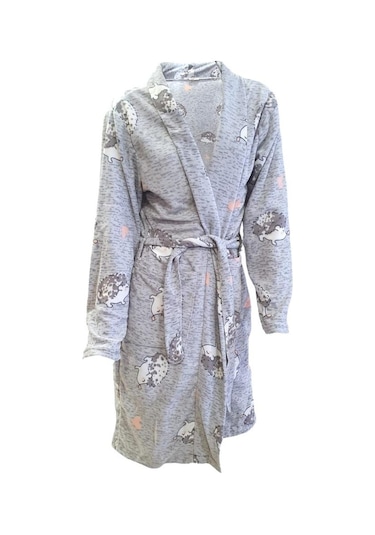 Ciciten 23c05 Desenli Cepli Uzun Polar Bayan Sabahlık 001