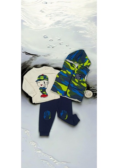 Kamuflaj Desenli 3lü Takım renkli