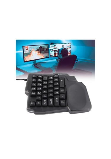 Mufunye K13 Tek El Oyun Klavyesi, 35 Tuşlu Usb Kablolu, 3 Renkli Arka Işık, Su Geçirmez, Dürtme Engell, Bilgisayar Ve Mobil Oyunlar İçin