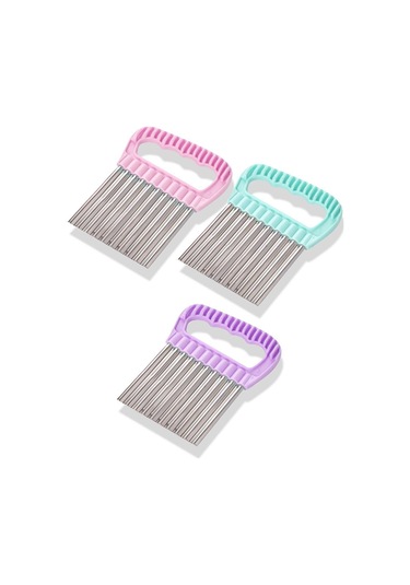 Qniay Şekilli Sebze ve Meyve Dilimleme Tırtıklı Patates Dilimleme Çok Renkli