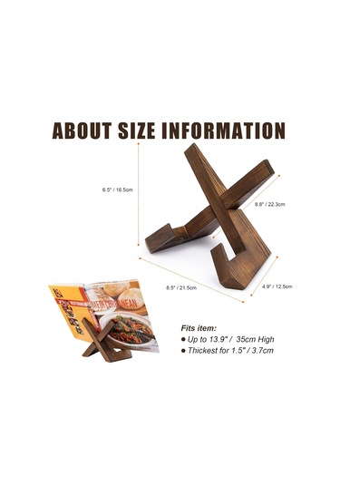 Yemek Kitabı Mutfak Standı, Mutfak Tezgahı İçin Tarif Kitap Sahibi, Ahşap Yemek Kitabı Sahibi, Rustik Yemek Kitap Tutucu Standı - Rustik Kahverengi Antik Meşe