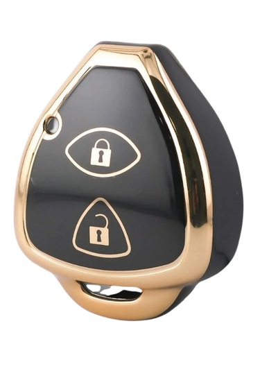 Toyota Corolla Rav4 Camry Auris Matrix Avalon Raize 2 Buton Nano Yüksek Kalite Anahtar Kılıfı Siyah