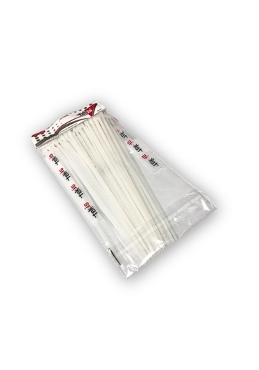 Plastik Kablo Bağı Klipsi Cırt Kelepçe 250 X 4.8 Beyaz 50 Adet Beyaz