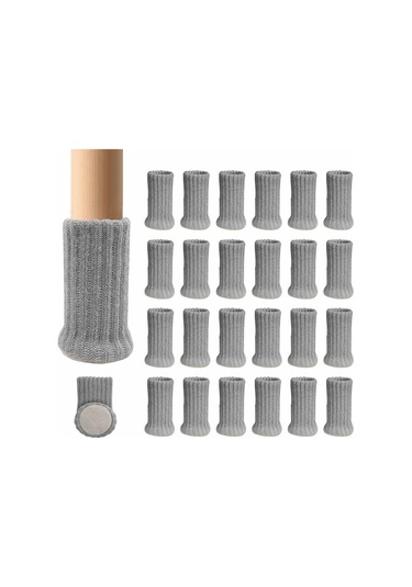 Tenfowee "24 Adet Gri Sandalye Ayağı Koruyucu - Kaymayı Önler, Çizilmeleri Engeller, Sessiz Hareket Sağlar" Diğer