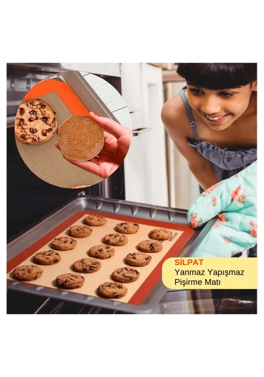 Yıkanabilir Kendinden Yağlı Silikon Pişirme Hamur Açma Matı 30x40 Çok Renkli