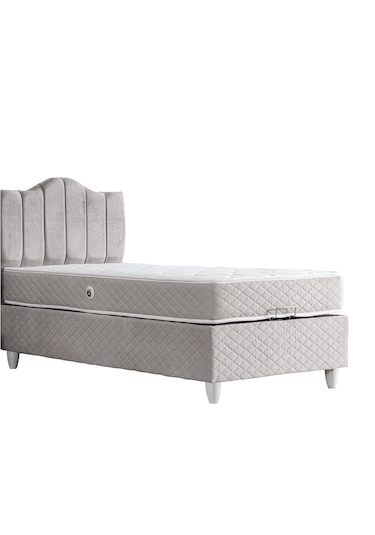 Trend Tek Kişilik Baza Başlık Letto Yatak Seti Gri 100 x 200