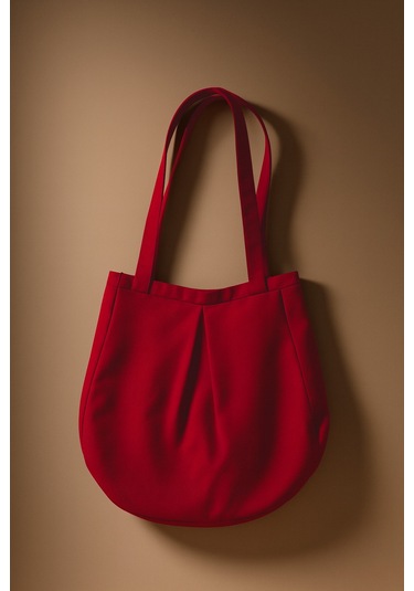 Yunusoğlu Home Bordo Çok Amaçlı Premium Oversize Noktalı Orta Boy Kanvas Kadın El Ve Omuz Çantası Bordo Noktalı