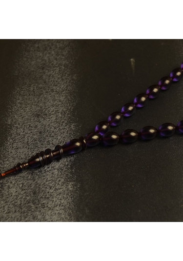 Arpa Kesim 8x11 Mm Ateş Kehribar Sistem Püsküllü Tesbih Kırmızı