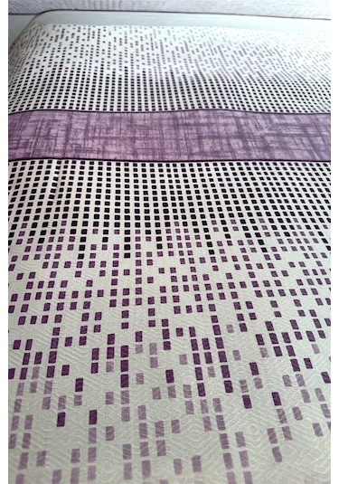 Alla Turca Çift Kişilik Modern Mozaik Desenli Pike Lila 200x240 Cm %100 Pamuk Lila