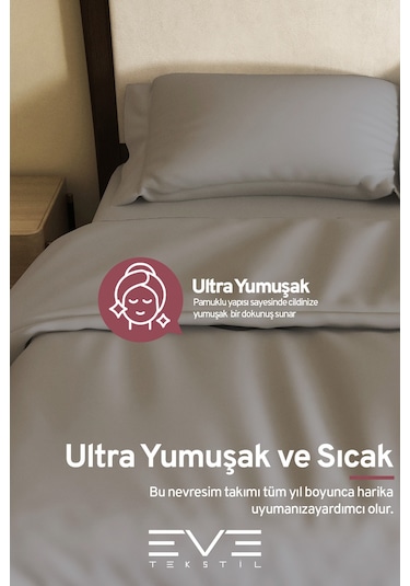 Eve Tekstil %100 Pamuk Ranforce Çarşaflı Yastık Ve Yorgan Kılıflı Çift Kişilik Nevresim Takımı 200x220 Cm Pembe