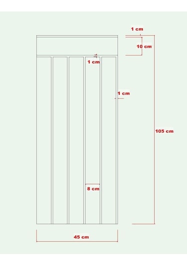 DUVAR PANELİ 45 cm Genişlik x 105 cm Ham mdf Duvar paneli ( 10 mm