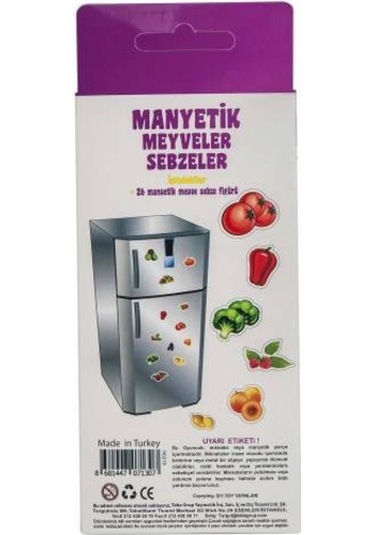 Diytoy Manyetik Meyveler Ve Sebzeler 26 Parçalı Magnet Meyve