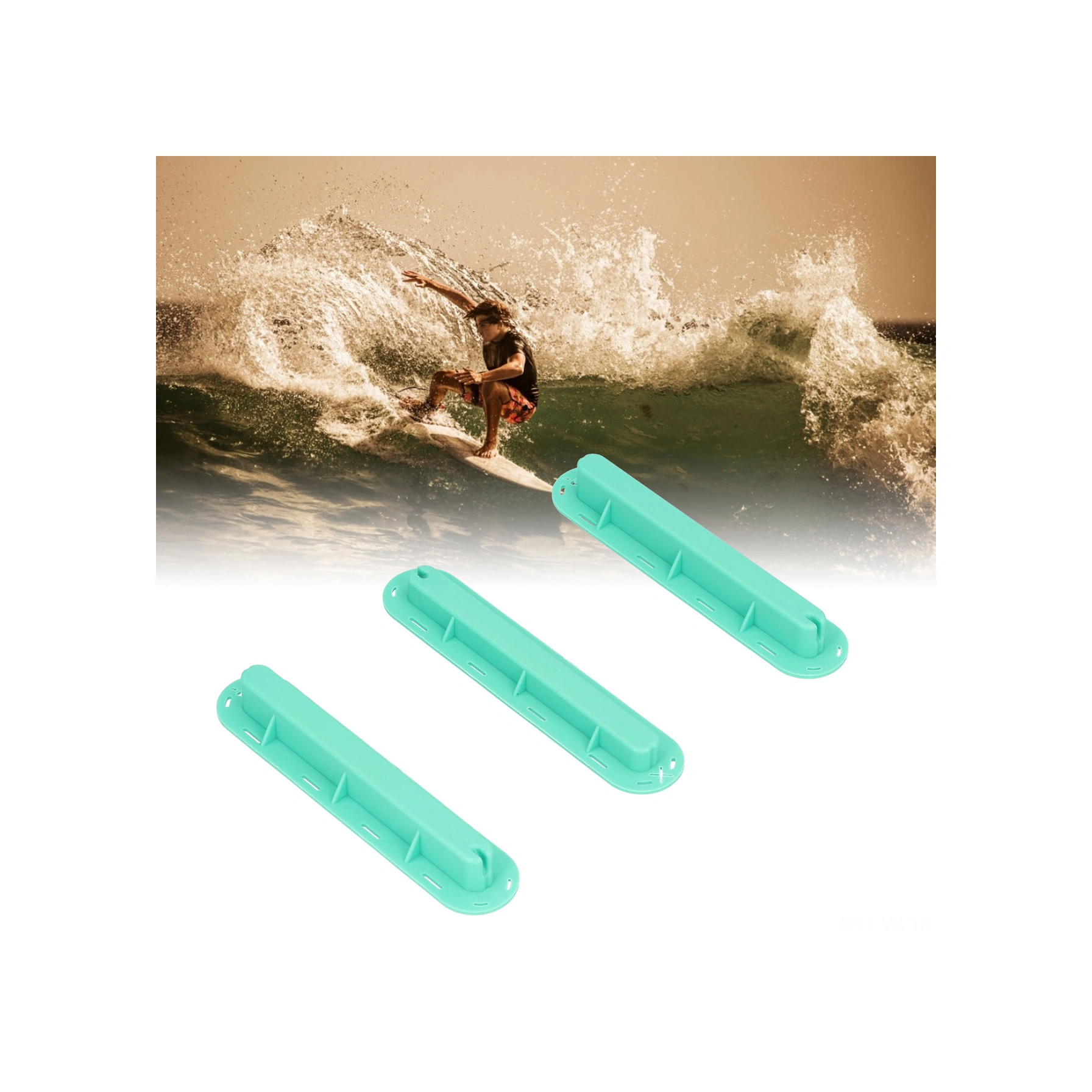 Vkemall Plastik Surf Tahtası Kuyruğu Kanalı - Dayanıklı, Hafif, Kolay Kurulum - 3'lü Set, Mavi Renk, 15cm Boy, Vida Ve Anahtar Dahil