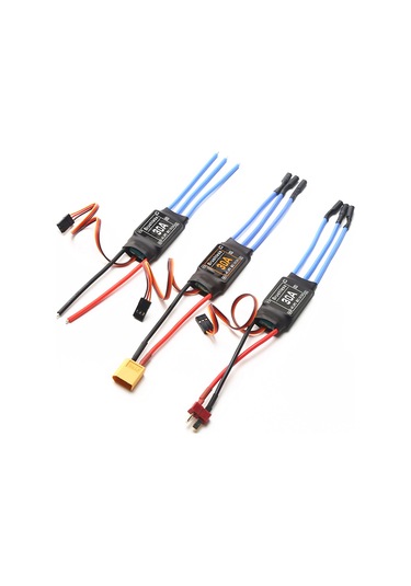 Samdoo 30a Brushless Esc: Sürekli 30a, Anlık 35a, 4v-16v Voltaj Aralığı, T Plug, 5v 2a Bec, Hız Kontrol, Koruma Fonksiyonları Mavi